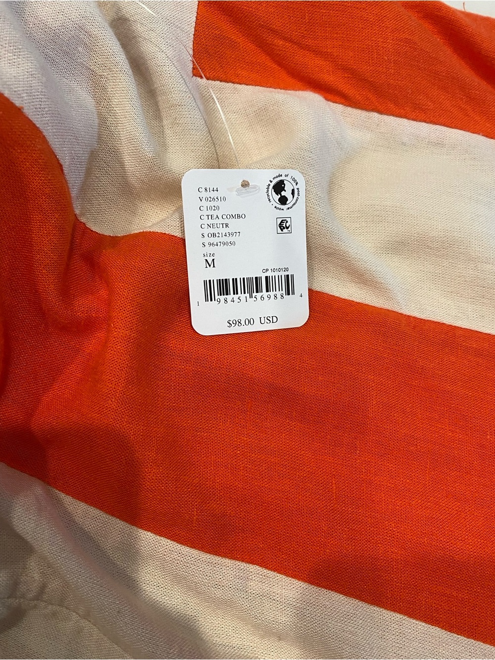 Free People Orange and Cream Striped Jumpsuit - Picture 4 of 4